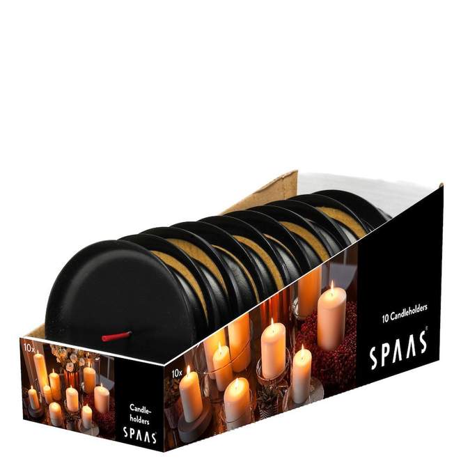SPAAS Kaarsenhouder cilinderkaarsen - zwart - 